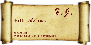 Helt János névjegykártya
